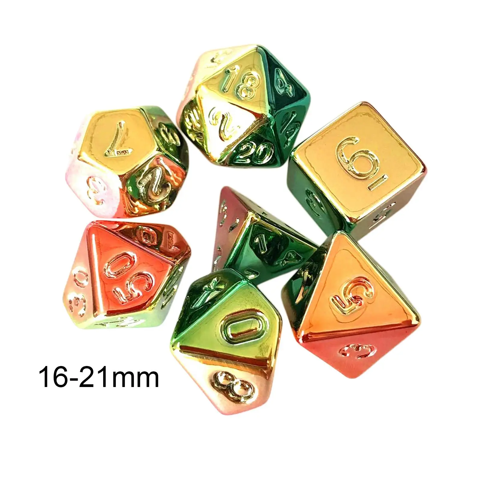 7Pcs Polyhedral Dices Set D4-D20 Acrylic Multicolour Dices Entertainment Toys for Role Playing Table Games Party Game Card Games