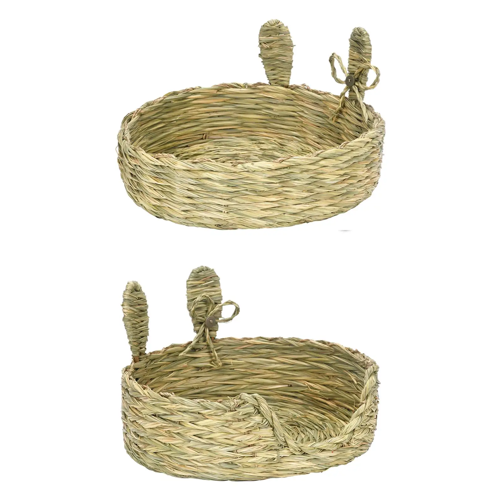 Cat Bed Basket Nest Scratch Pad Grinding Claws Washable Cat Scratcher Woven Straw Pet Sleeping House for Rabbit Chinchilla