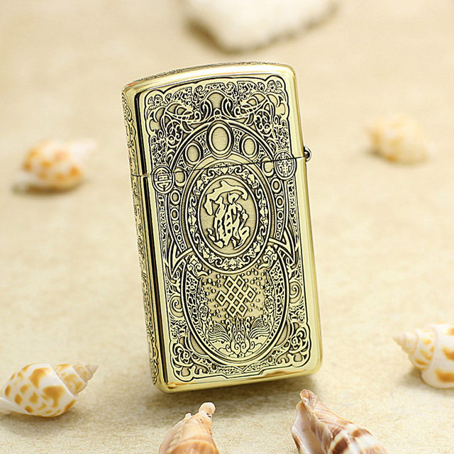 Accendino a olio originale Zippo Golden Limited edition accendini a  cherosene antivento in rame regalo con codice anticontraffazione -  AliExpress