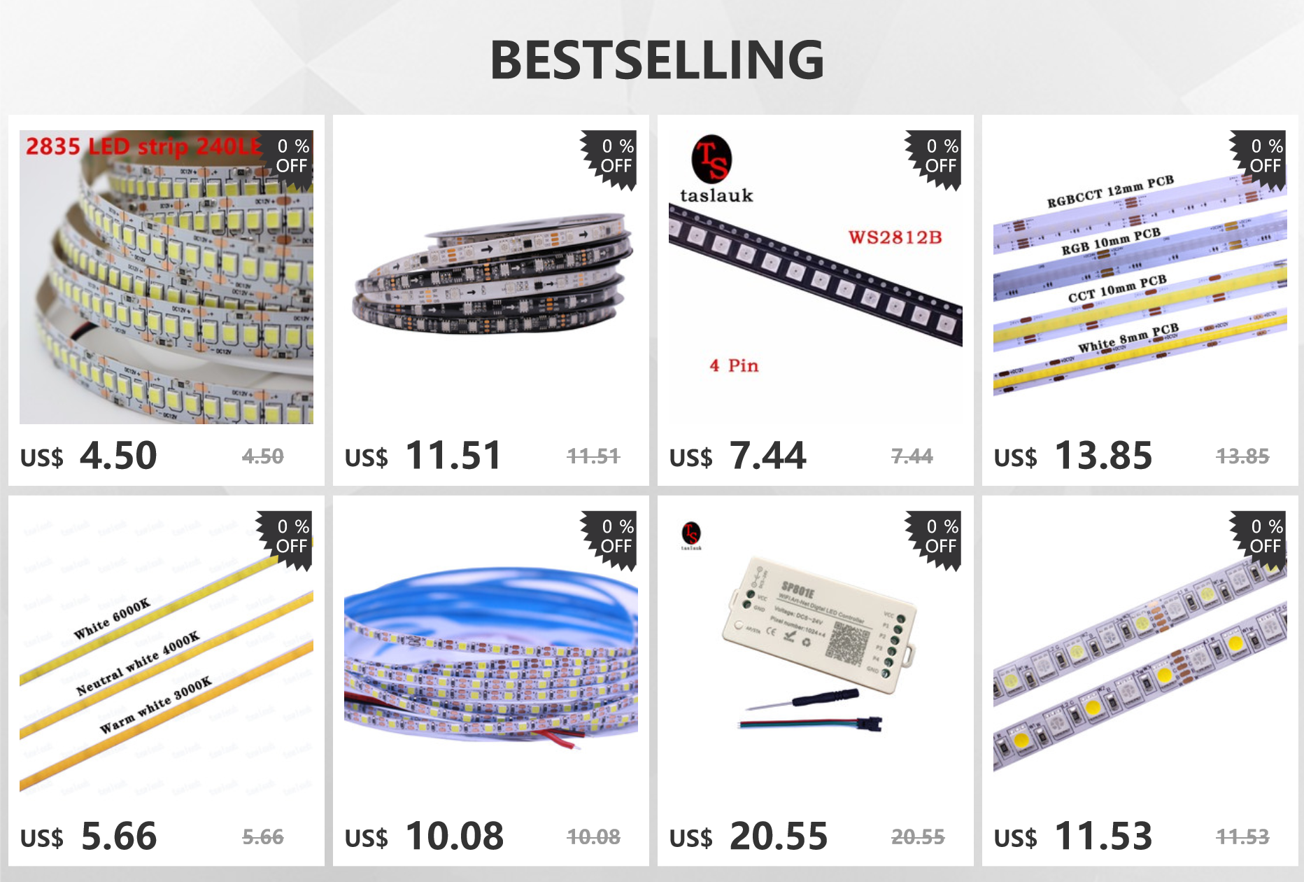 pcb leds rgb chip ic digital conduziu luz de tira