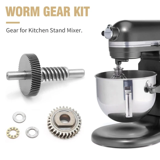 Worm Gear Kit Compatible with KitchenAid Whirlpool 5qt & 6qt Mixer Gear Parts Replacement, Worm Follower Gear Kit 9706529 W11086780 9709511 9703337