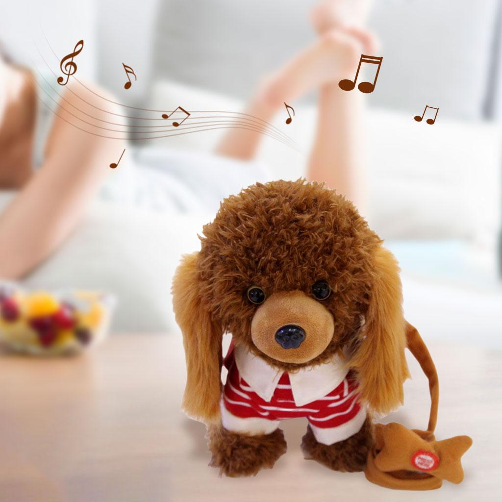 Kids Electronic Walking Plush Dog Toy for Baby Toddler Durable Happy Friend Funny ,Easy to Use Stretching Realistic Soft Cute