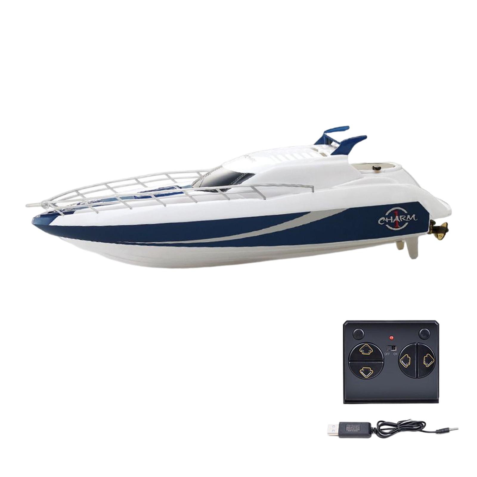 Portable Remote Control Boat Speedboat USB Rechargeable RC Boat Warship Model for Children Boys Beginner Girls Gifts