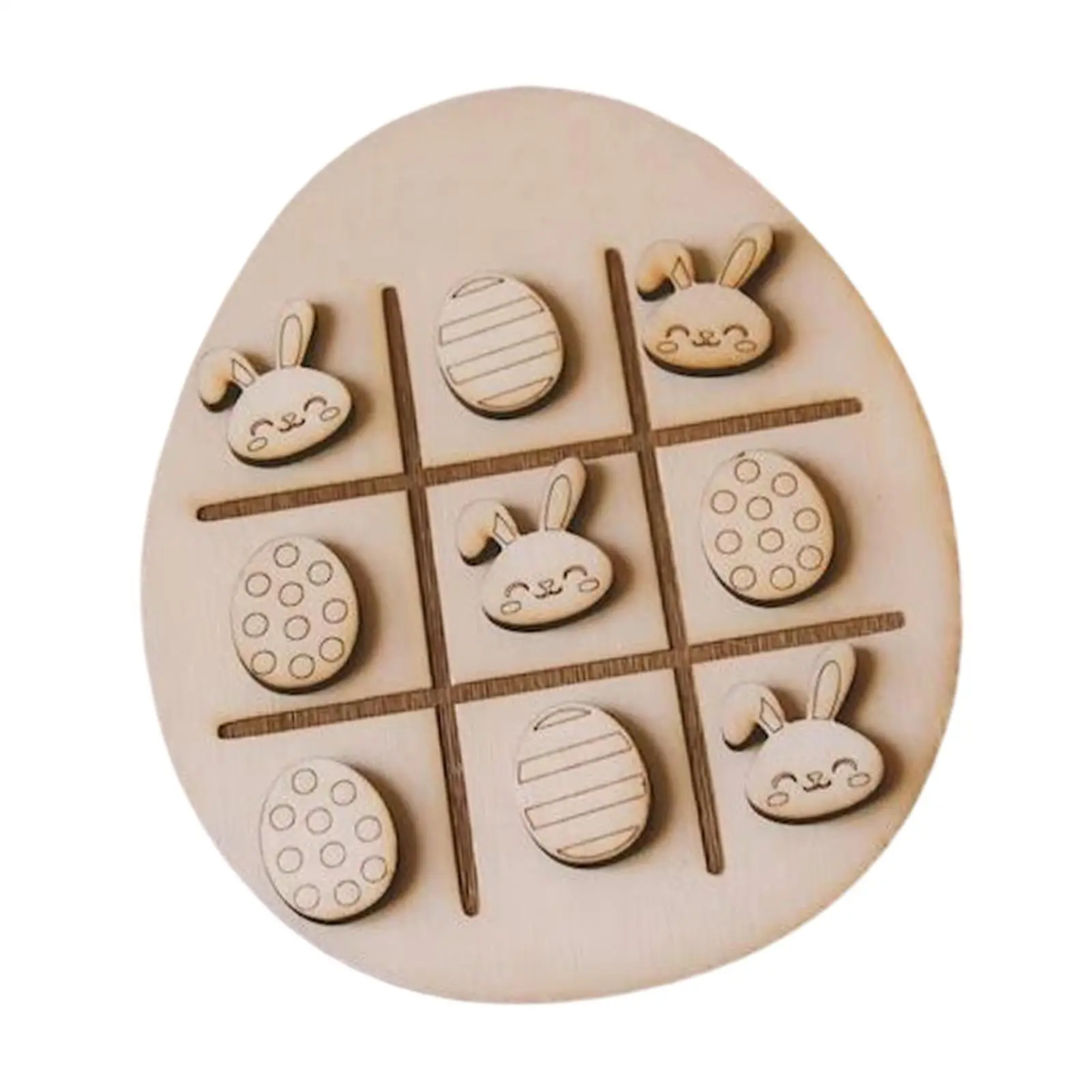 Wooden Easter Toys Game Board Table Ornaments Puzzle games party Decor Cute