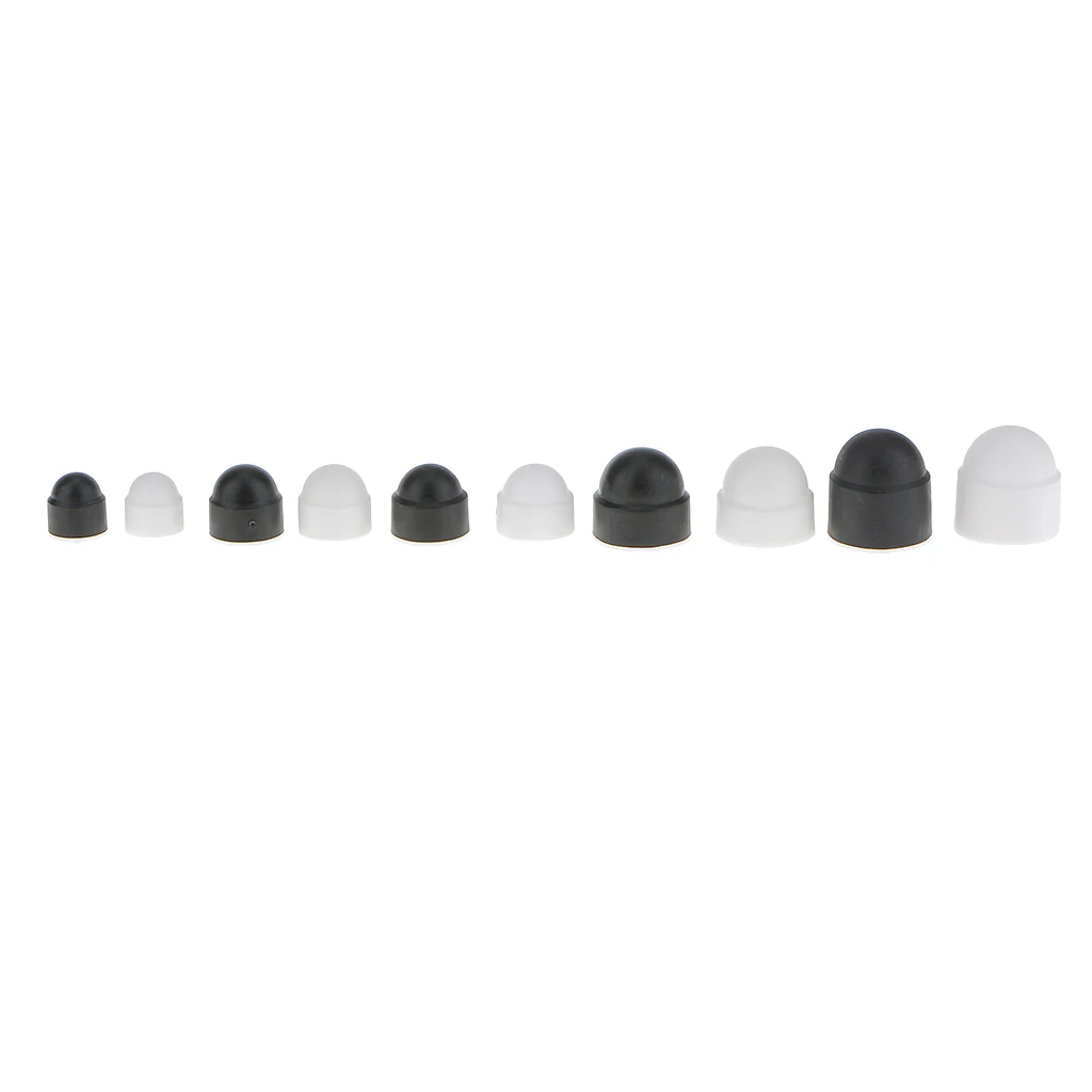 10 Pieces Nut Covers and Bolts M10 17x20mm Plastic Black Dome Bolt Hexagon