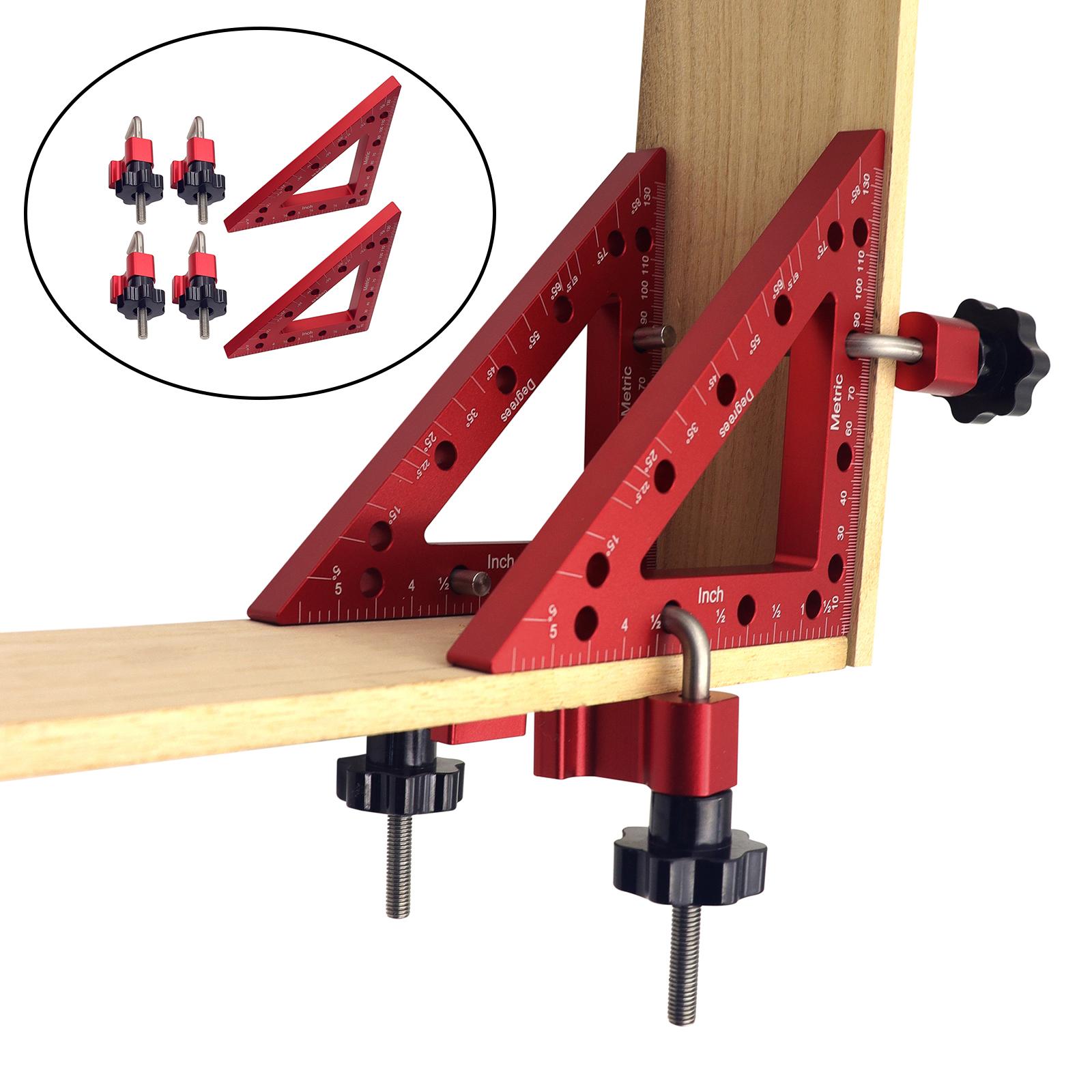 2x Aluminum Alloy Right Angle Clamps 90 Degree Positioning Squares Woodworking Corner Clamp Clamping Tool for Picture Frame Box