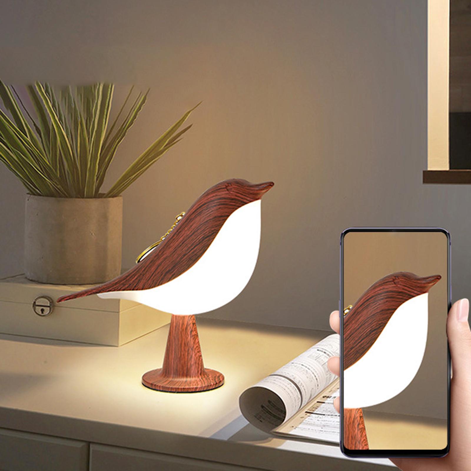 Bird Statue Desktop Light LED Nightlight Adjustable Kitchen USB Table Lamp