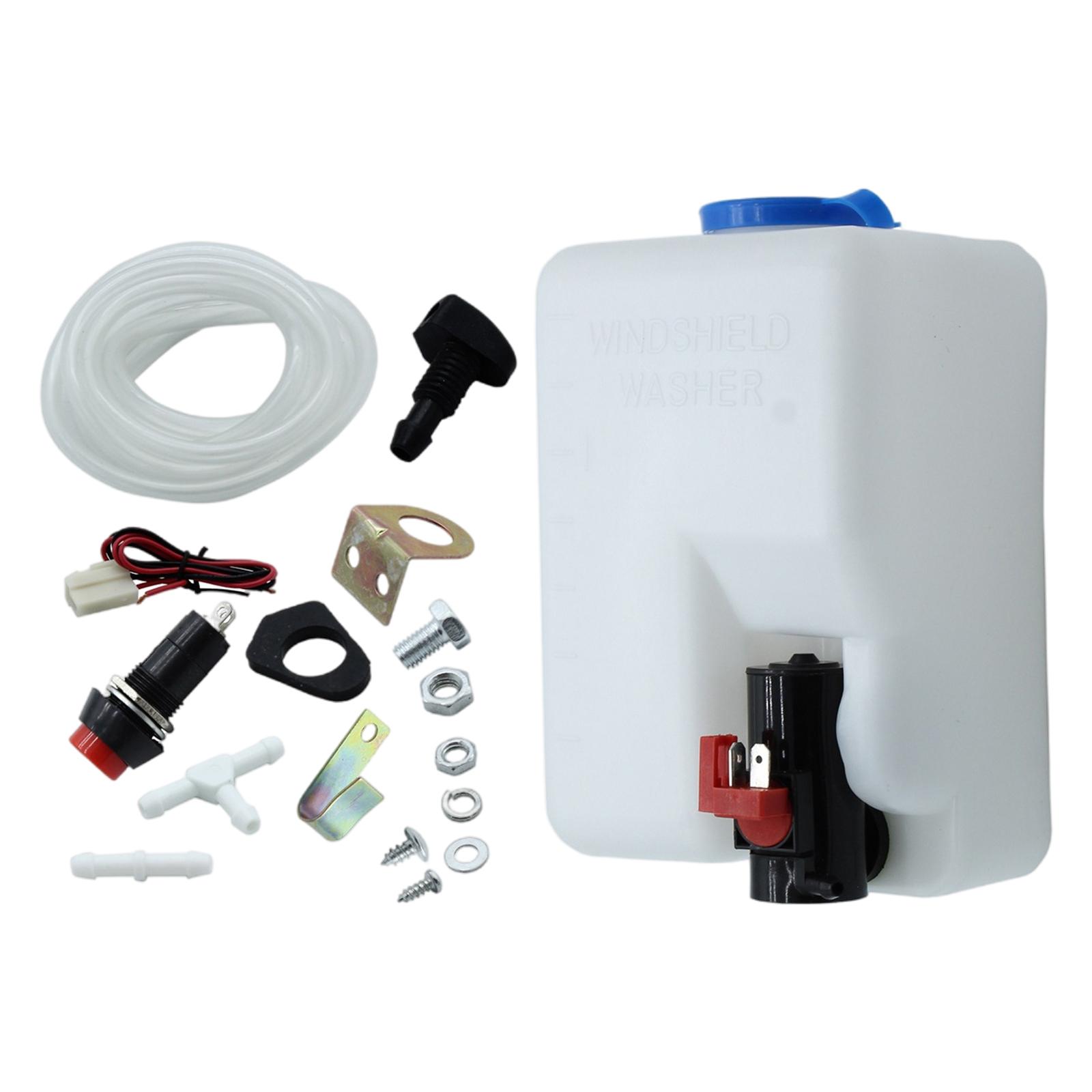 Universal 12V Windshield Washer Reservoir Sprayer, with Switch Nozzle Clean