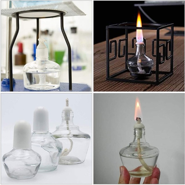 3Pcs Glass Fiber Wick With Glass Holder for Kerosen Oil Lamp Alcohol Wine  Bottle