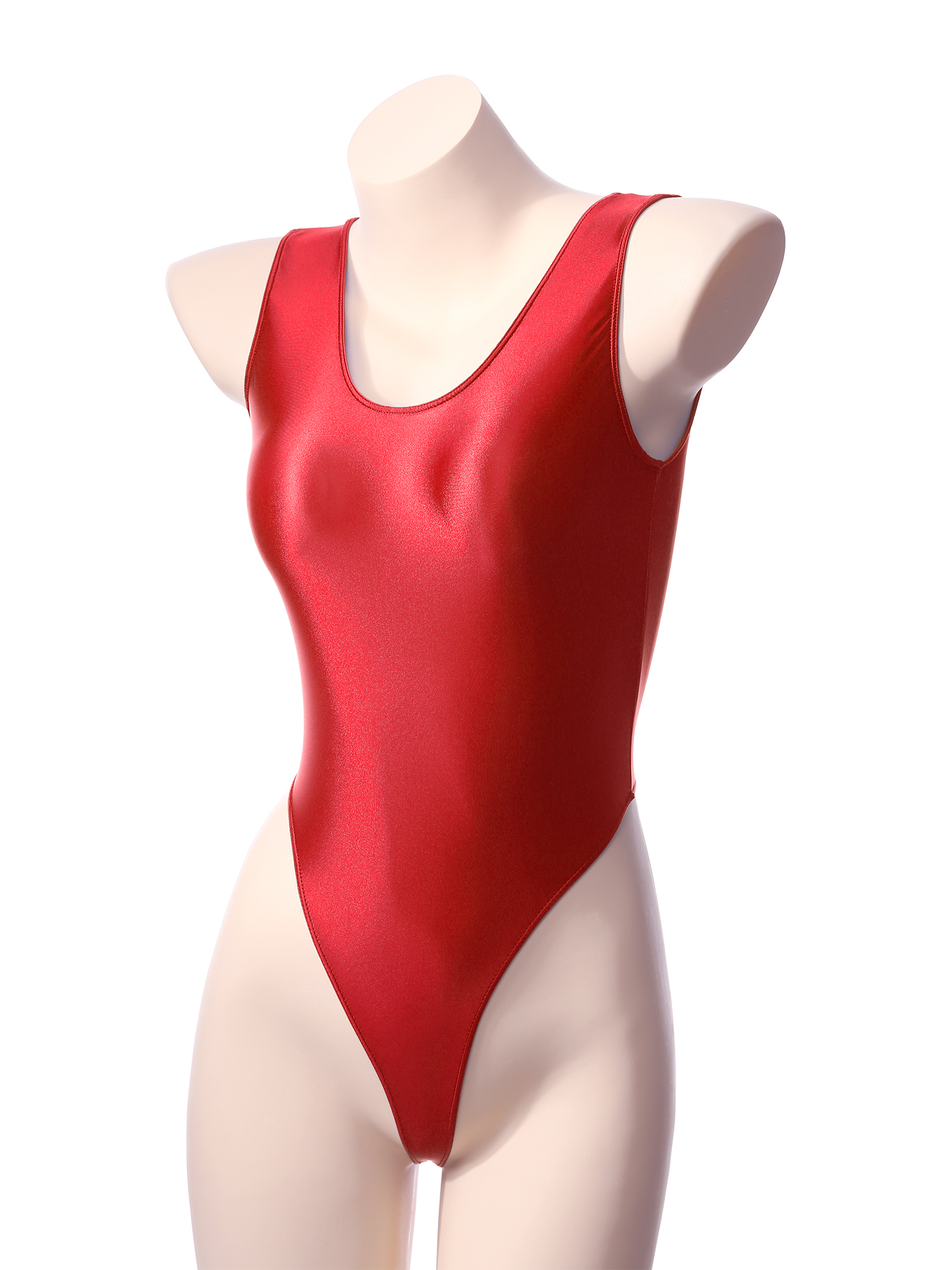 Ölglänzender Damen-Badeanzug, ärmellos, hoch geschnittener Tanga-Body, einteilige Badebekleidung, Yoga, Sport, Fitnessstudio, Fitness, Badeanzug, Kostüm – Detail 24