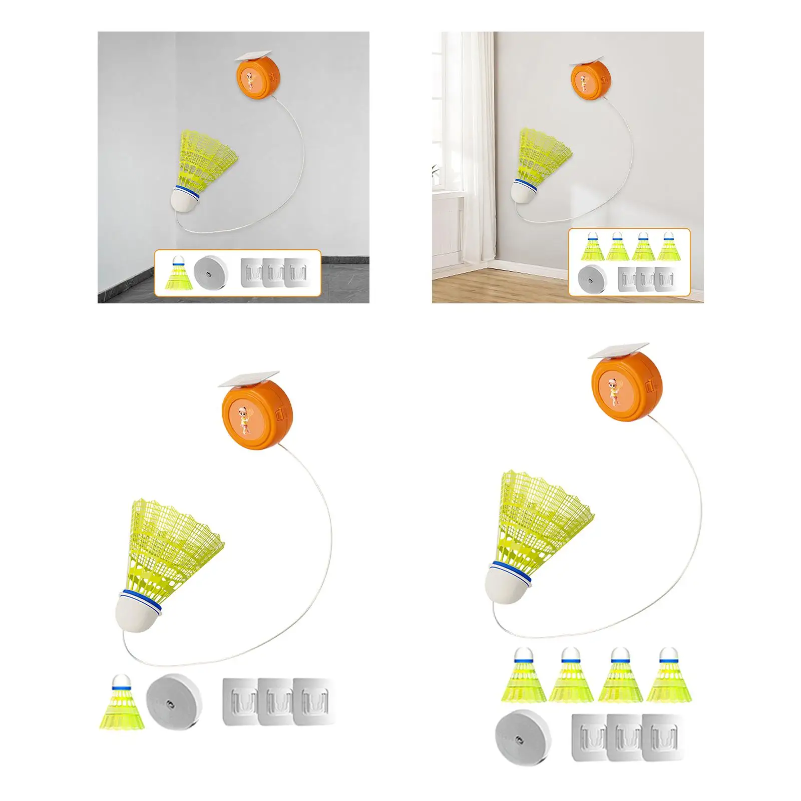 Indoor Badminton Trainer with Badminton Shuttlecock Aid Badminton Training Device Solo Practice for Home Sports Fitness Exercise