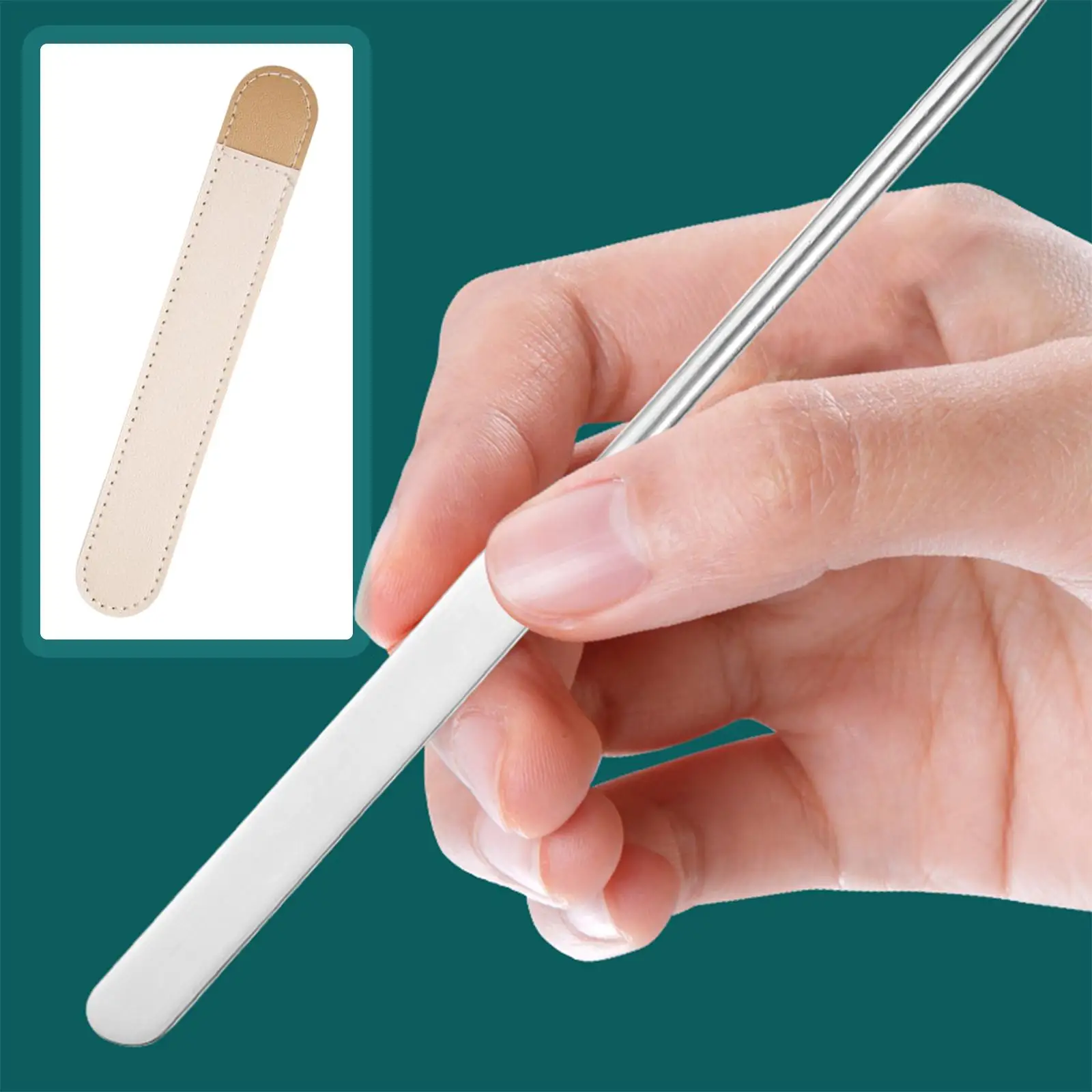 Double Ended makeup spatula Nail Art Scraper Cosmetics Mixer Stick Reusable Rustproof Makeup Stirring Rod for Nail Varnish