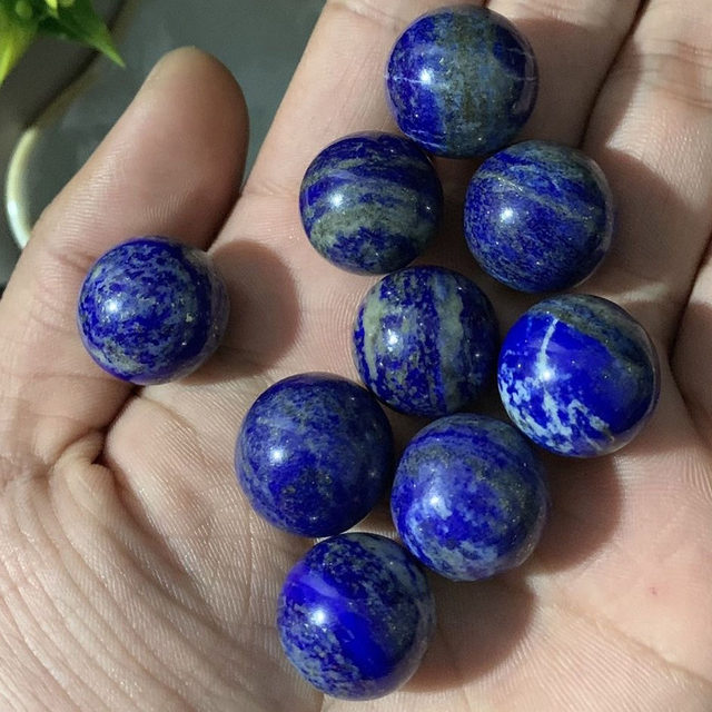 1264gr 7 Pieces Lapis Lazuli Sphere Lot , Blue lapis Lazuli sphere , Hand polish store Stone (32)