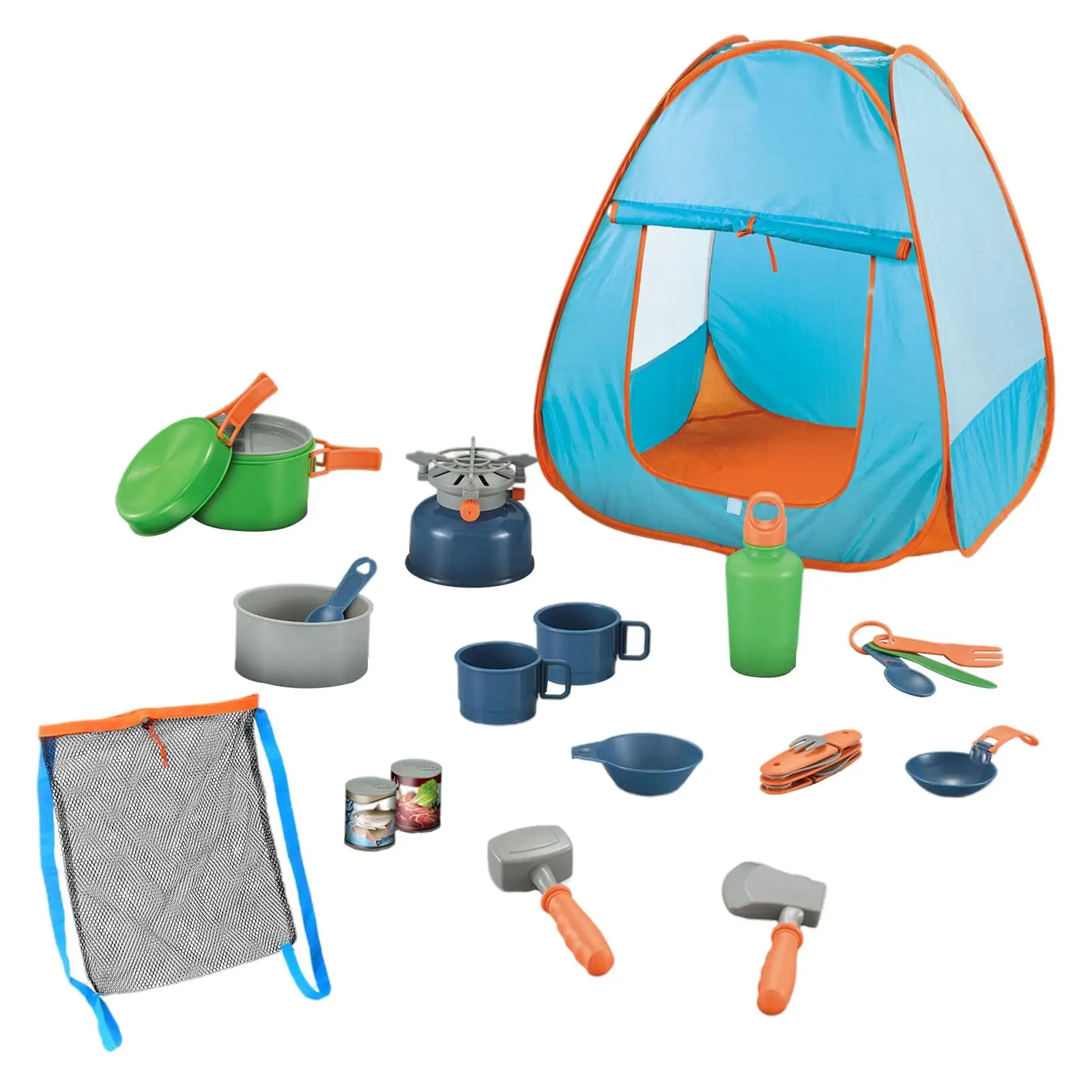 Kids Camping Set with Tent Camping Equipment Tool Pretend Play Set for Toddlers Children Boys