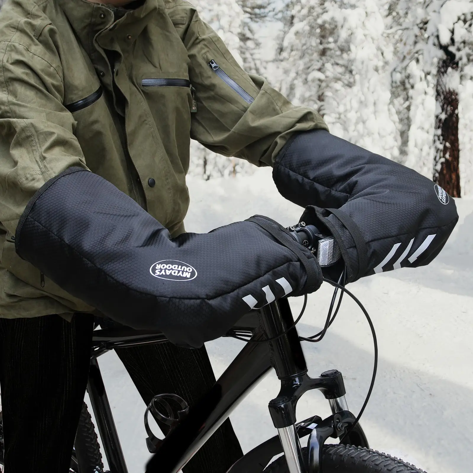 Winter Handlebar Mitts Portable Hands Warmer Gloves for Bicycle Snowmobile Cold Weather