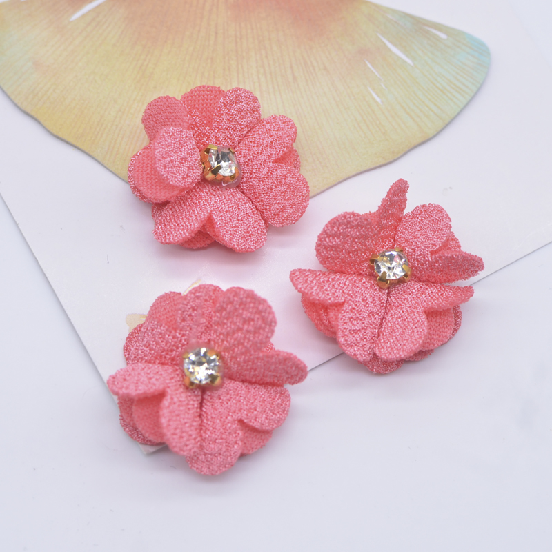 10 Stück 25 mm Mesh-Gardenia-Blumen-Applikationen für DIY-Kopfbedeckungen, Haarspangen, Dekoration, Zubehör, Kleidung, Hut, Schuhe, Basteln, Nähflicken – Detail 8