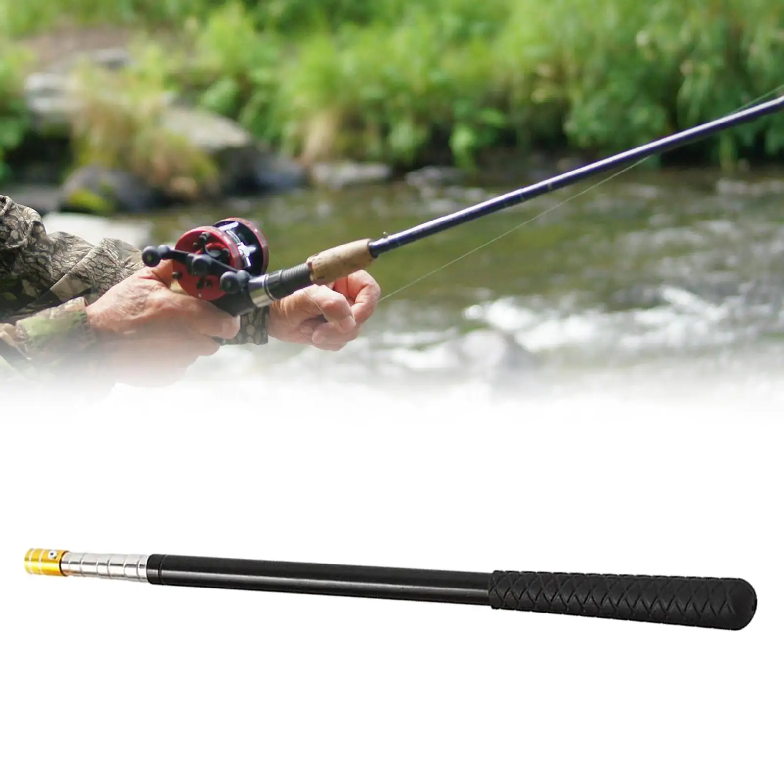 Retractable Fishing Rod Pole Stainless Steel Easily Install Sturdy tool