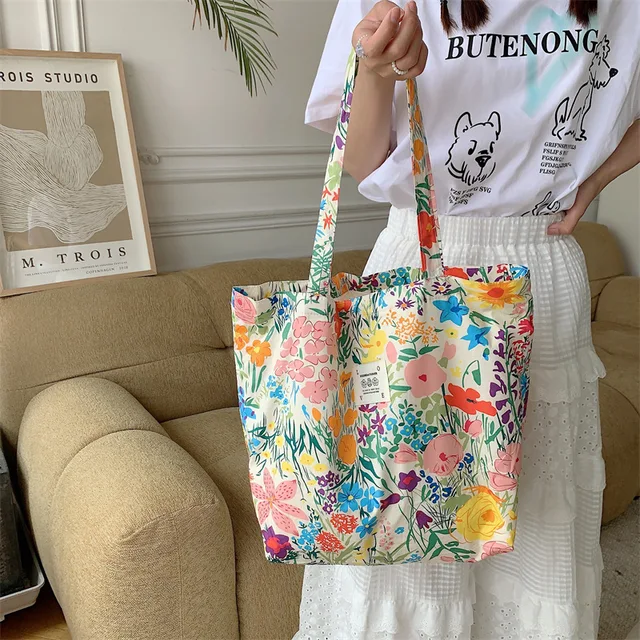 Summer Women's Thin Cloth Shoulder Bags Flower Prints Handbags Ladies Large  Capacity Tote Bags Casual Female Beach Shopping Bag - AliExpress