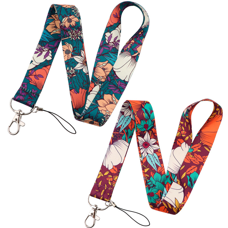 1pc Blumen Telefon Lanyard Einfache Stil Neck Strap Lanyards ID Abzeichen Karte Halter Schlüsselbund Handy Gurt – Detail 1