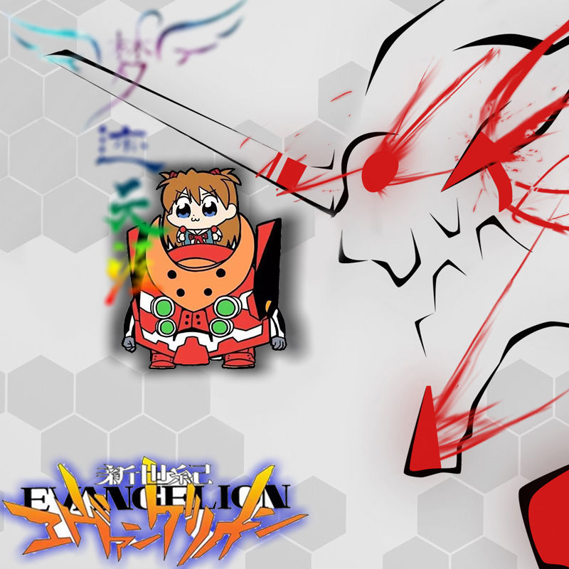 Neon Genesis Evangelion Ayanami Rei Asuka männliche und weibliche Studenten im Waldstil, hoch aussehende, vielseitige, exquisite Brosche – Detail 4