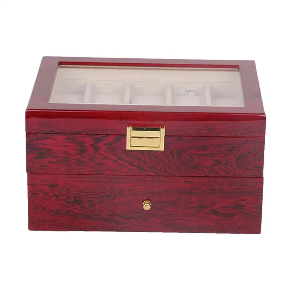 20 Slots Watch Case Two Layer Watch Display Holder Luxury Storage Case