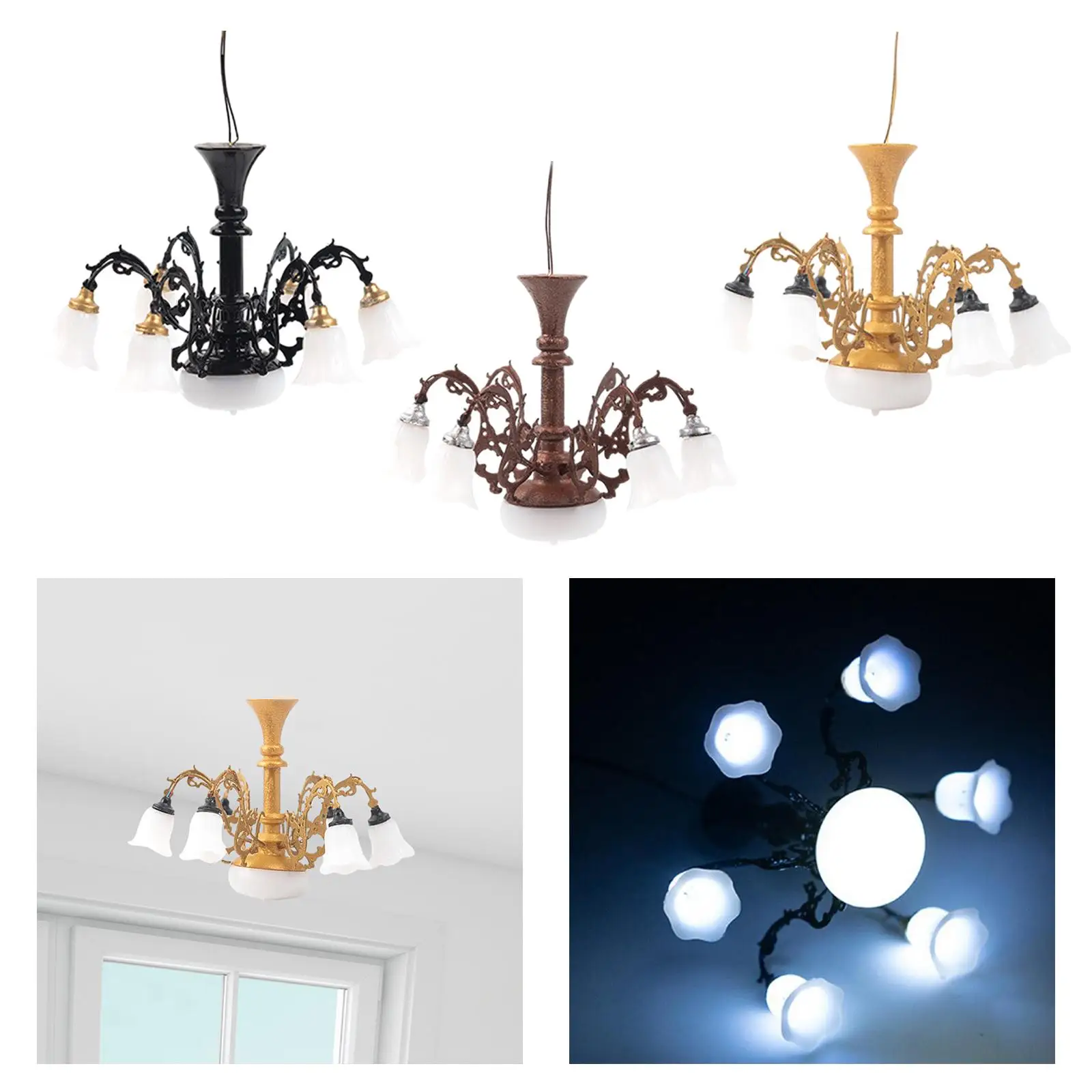 1/87 Ceiling Light Lamp for Doll House Micro Landscape Diorama Simulation Decor Doll Simulation Room DIY Scene Accessories Lamp