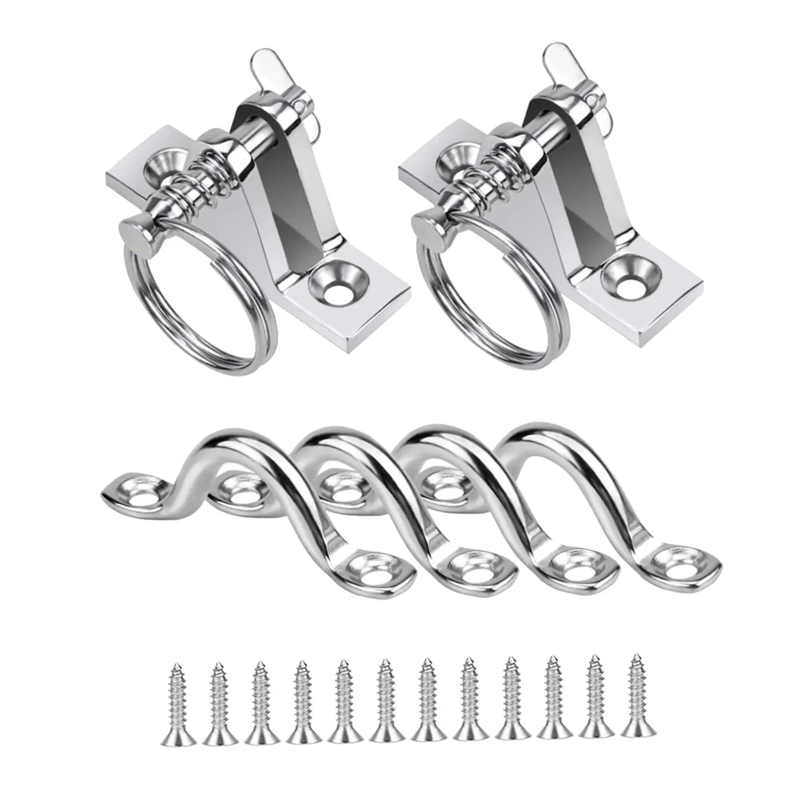 2Pack Bimini Top Deck Hinge with Pin , 316 Stainless Steel, with Installation Screws Set