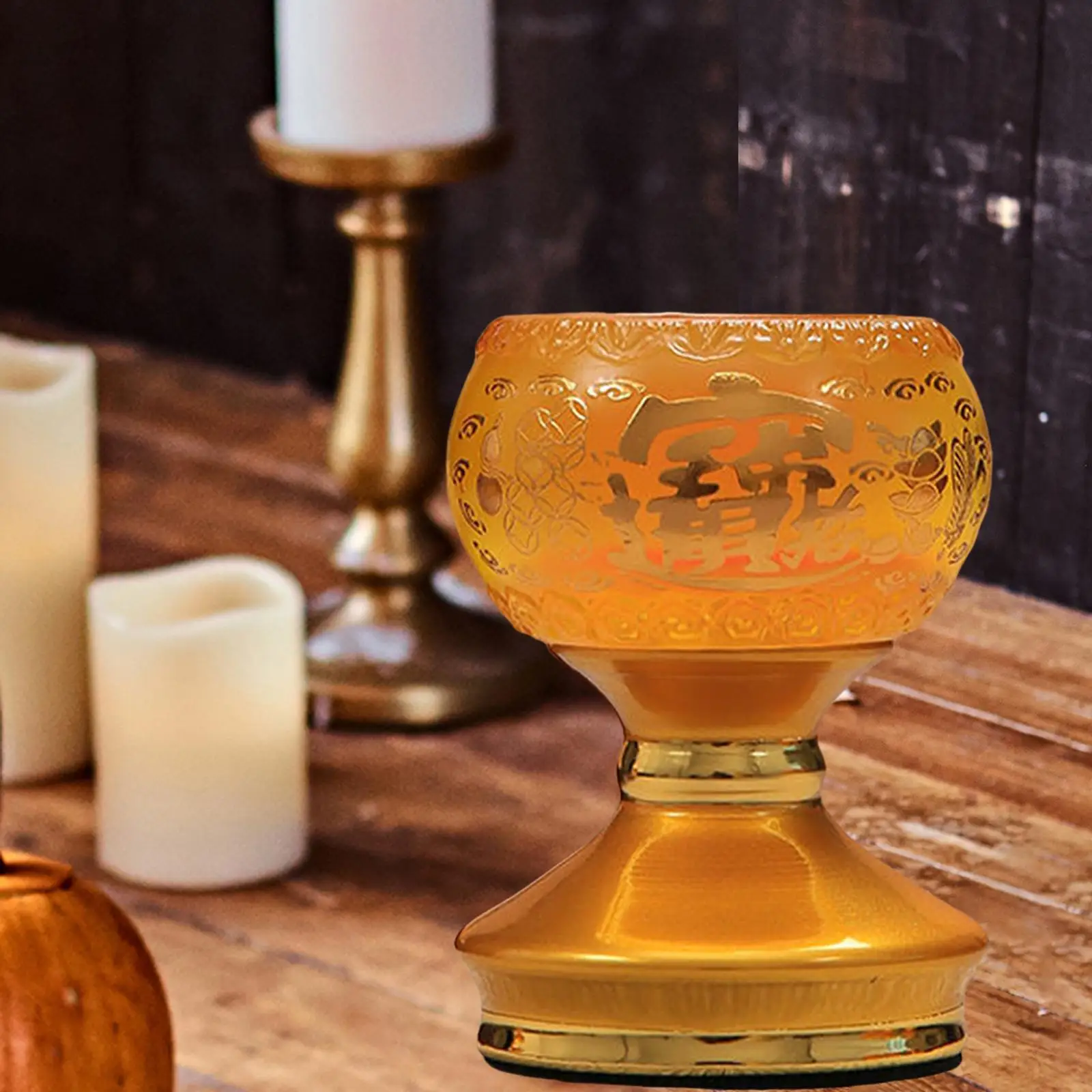 Ghee Lamp Holder Candle Holder Buddhist Altar Supplies Candle Stand Candlestick Butter Lamp Holder for Desktop Decoration Gift