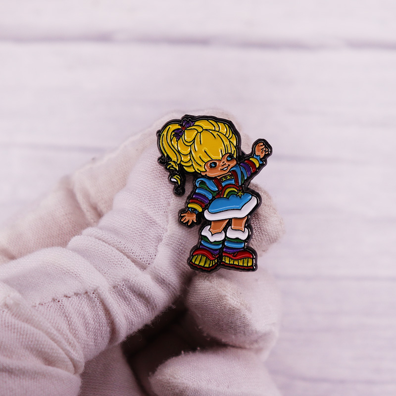 80s Cartoons Regenbogen Britte Mädchen Emaille Pin Rucksack Pins Abzeichen Brosche Schmuck Geschenke – Detail 1