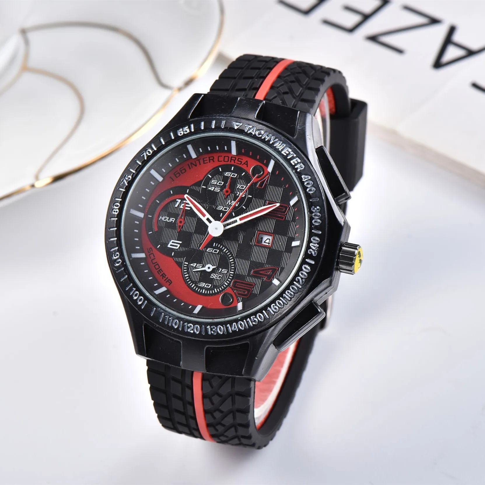 Luxury Sports Racing car F1 Formula Rubber Watch Strap Stainless steel Quartz Watches for Men Watch Casual Wrist Watch Clock