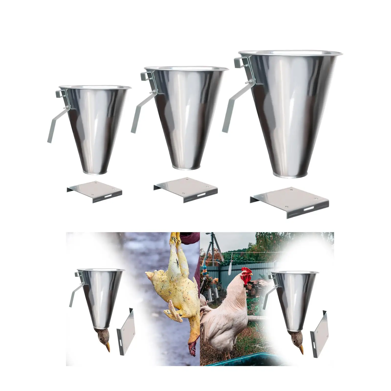 Poultry Retaining Cone Kill Chicken Cone Portable Slaughter Tool Iron Easy to Use Fittings Funnel Chicken Plucker for The