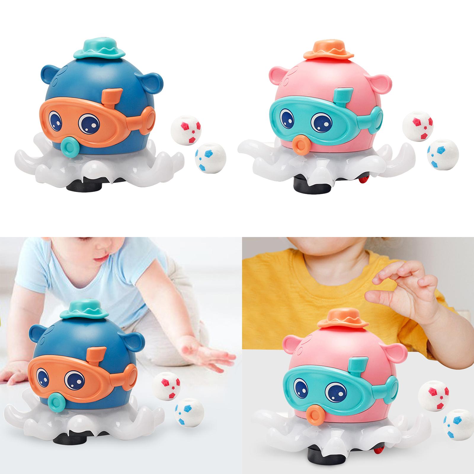 Cute Walking Octopus Blowing Ball Toys with Light Music Fun Ball Floating