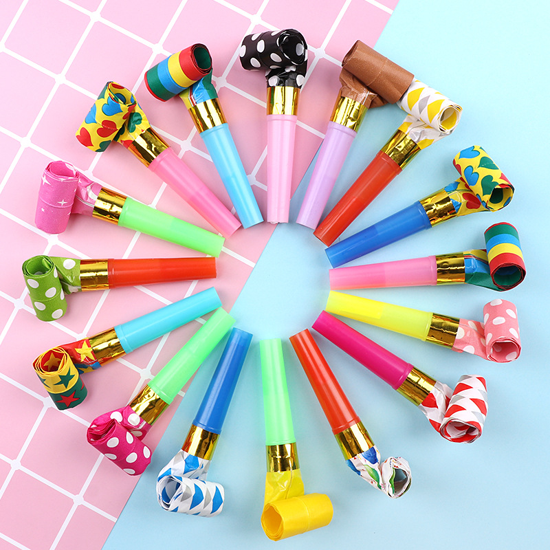 Description Picture 2 of item10Pcs/Lot Funny Blow Out Party Noise Maker Gift Kids Birthday Kids Playing Toy Blowing Dragon Whistle Noise Maker Party Decor