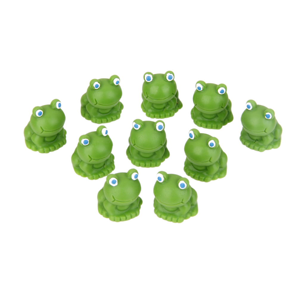 MagiDeal 10Pcs Garden Decor Bonsai Miniature DIY Craft Resin Frog Shelf Display Ornament