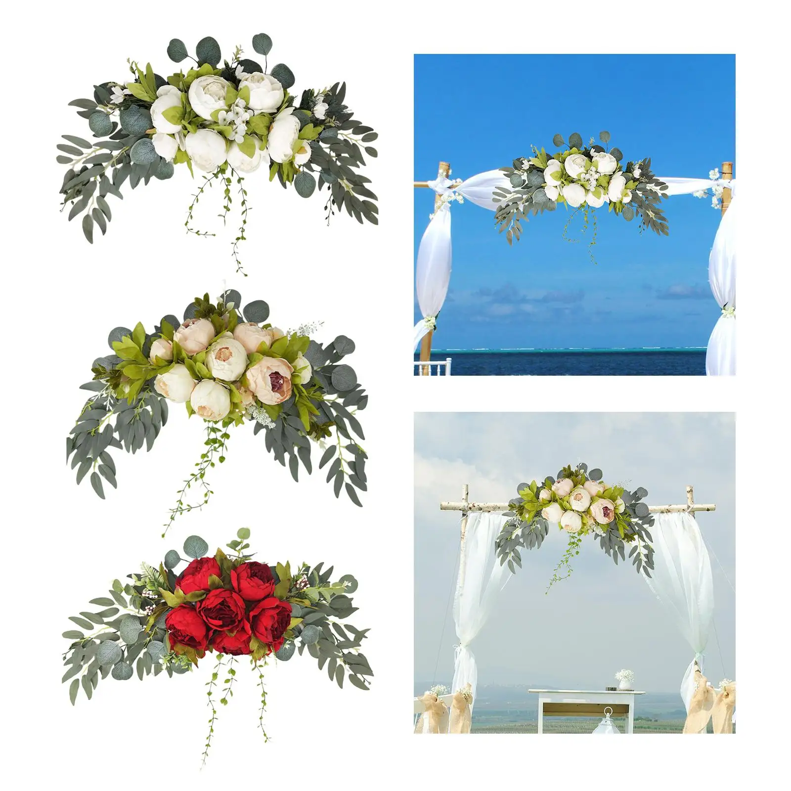 Wedding Arch Flowers Table Centerpieces Peony Wreaths Backdrop Floral Arrangement Garland for Door Office Home Arrange Event