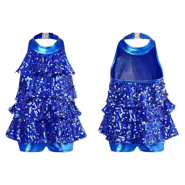 Costume De Danse Deux Pièces Pour Femme - Haut Dos Nu Paillettes, Short, Pour Danse Lyrique Ou Moderne