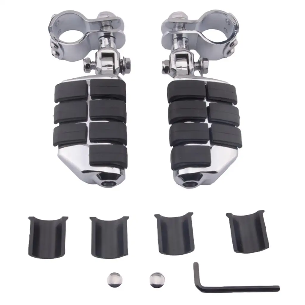 Motorcycle Foot Pegs Highway Pegs Foot Rests to .25 inch / 32mm Engine Guard Adjustable for 