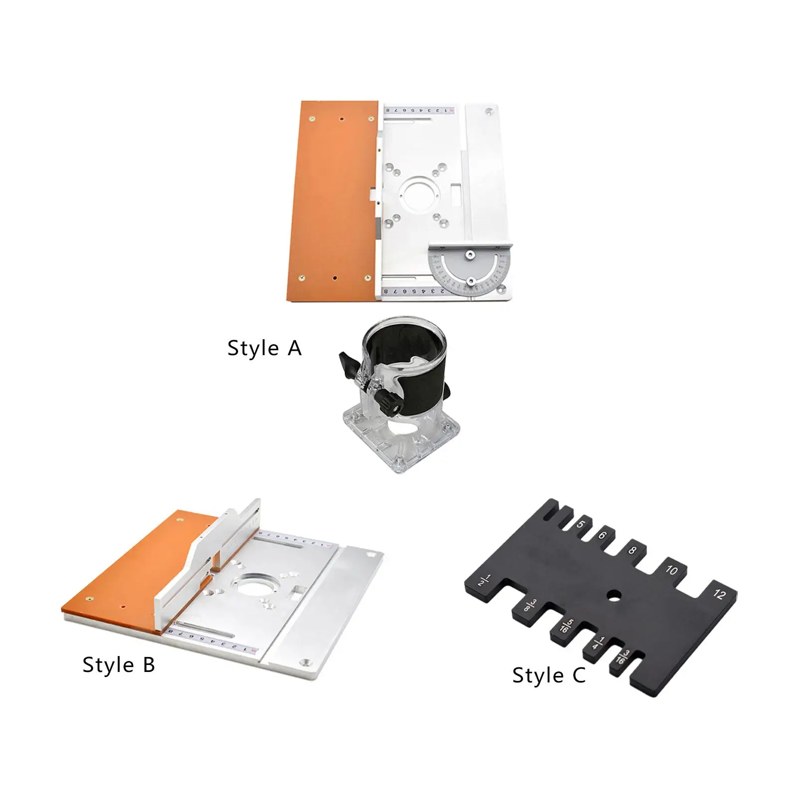 Aluminium Router Table Insert Plate Fence Sliding Brackets Trimmer Tools Sliding Brackets for Woodworking Engraving Machine Tool