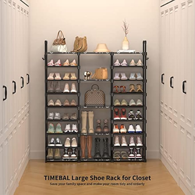 Organize It All 4-Tier 16 Pair Shoe Rack Stackable with Chrome Wire Shelves  Closet Entryway - AliExpress