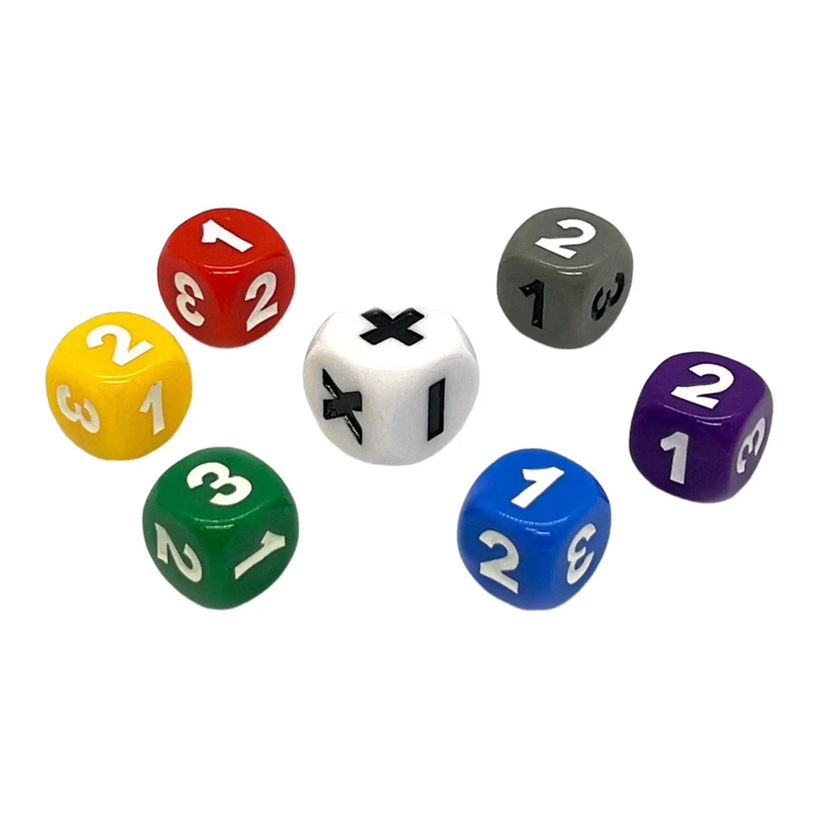 7 Pieces Teaching Dice Counting Toys Lightwheigt Educational Toys for Tabletop