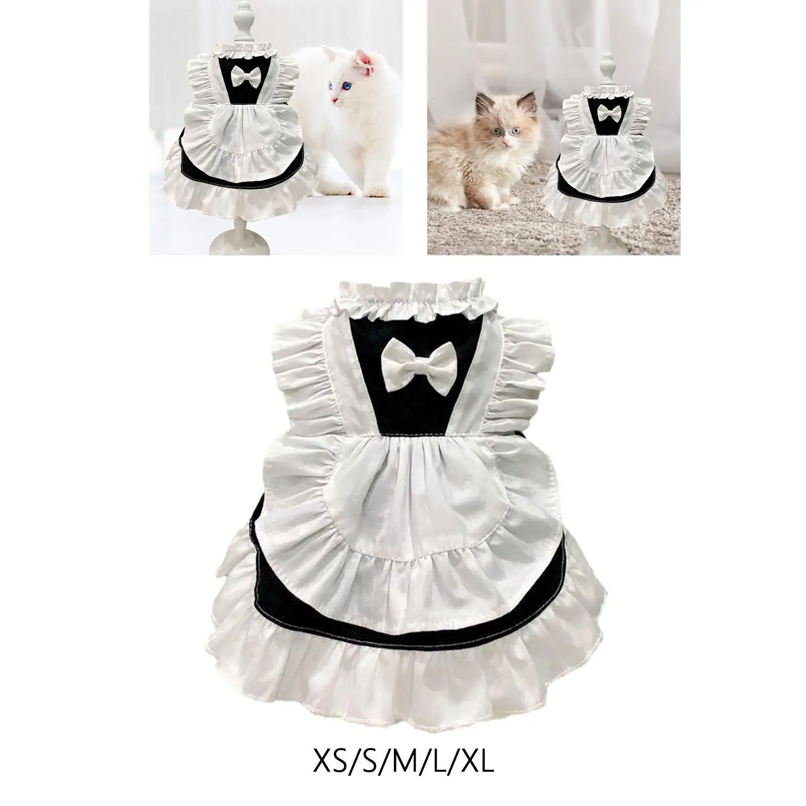 Cat Dresses for Cats Skirt Lovely Maid Outfit Cat Clothing