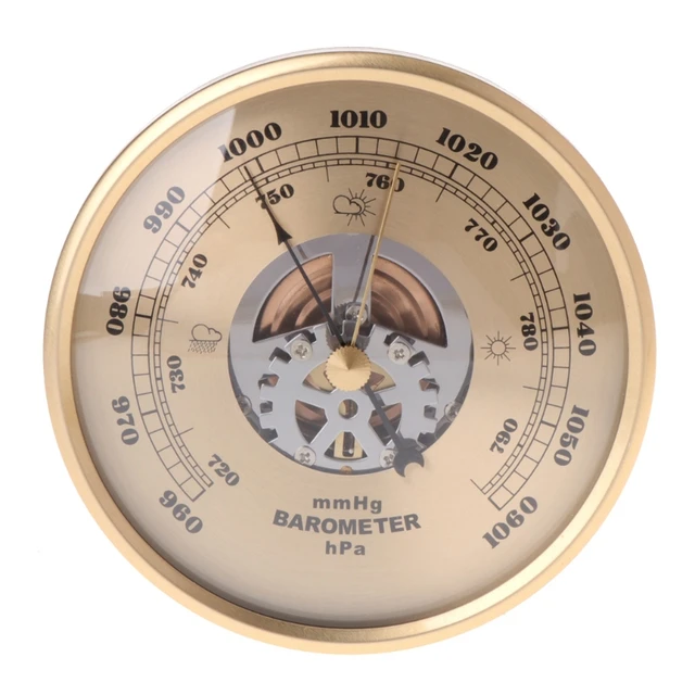 Aneroid Atmospheric Air Pressure Barometer Round Dial Trac Outdoor
