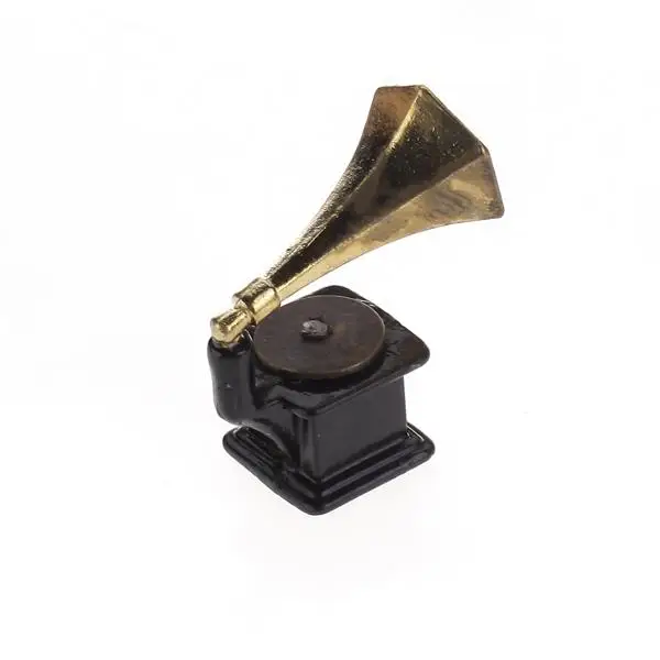 Vintage Style  Player Gramophone Dollhouse Miniature Music Room Accessory