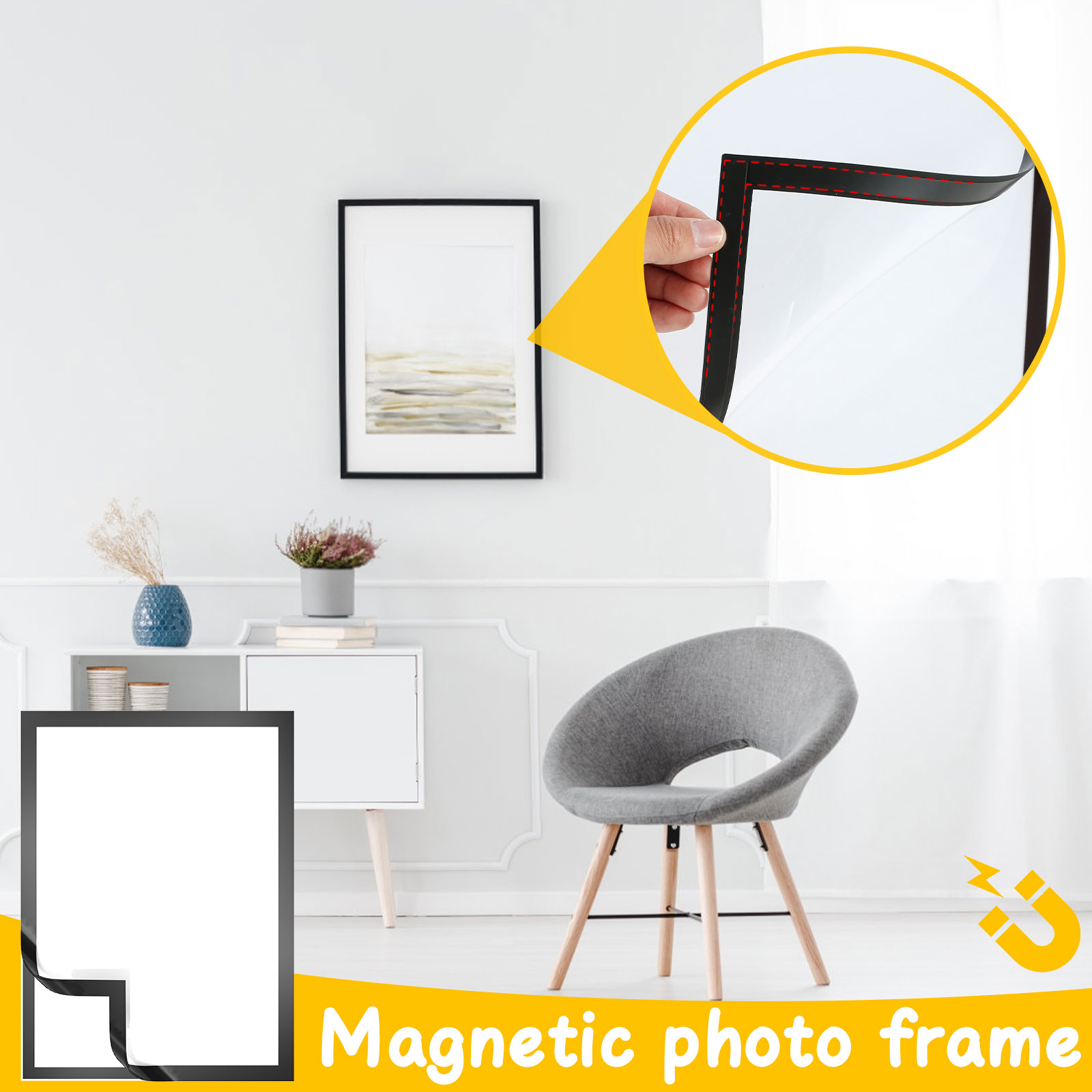 Title 1, 10PCS Photo Frame A4 Magnetic-Free No Residue A...