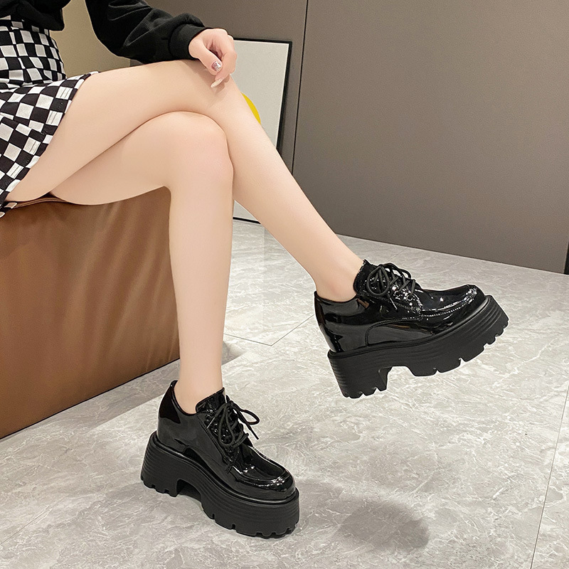 Fashion (Black)Platform Shoes Women Hidden Heel Loafers Fashion ...