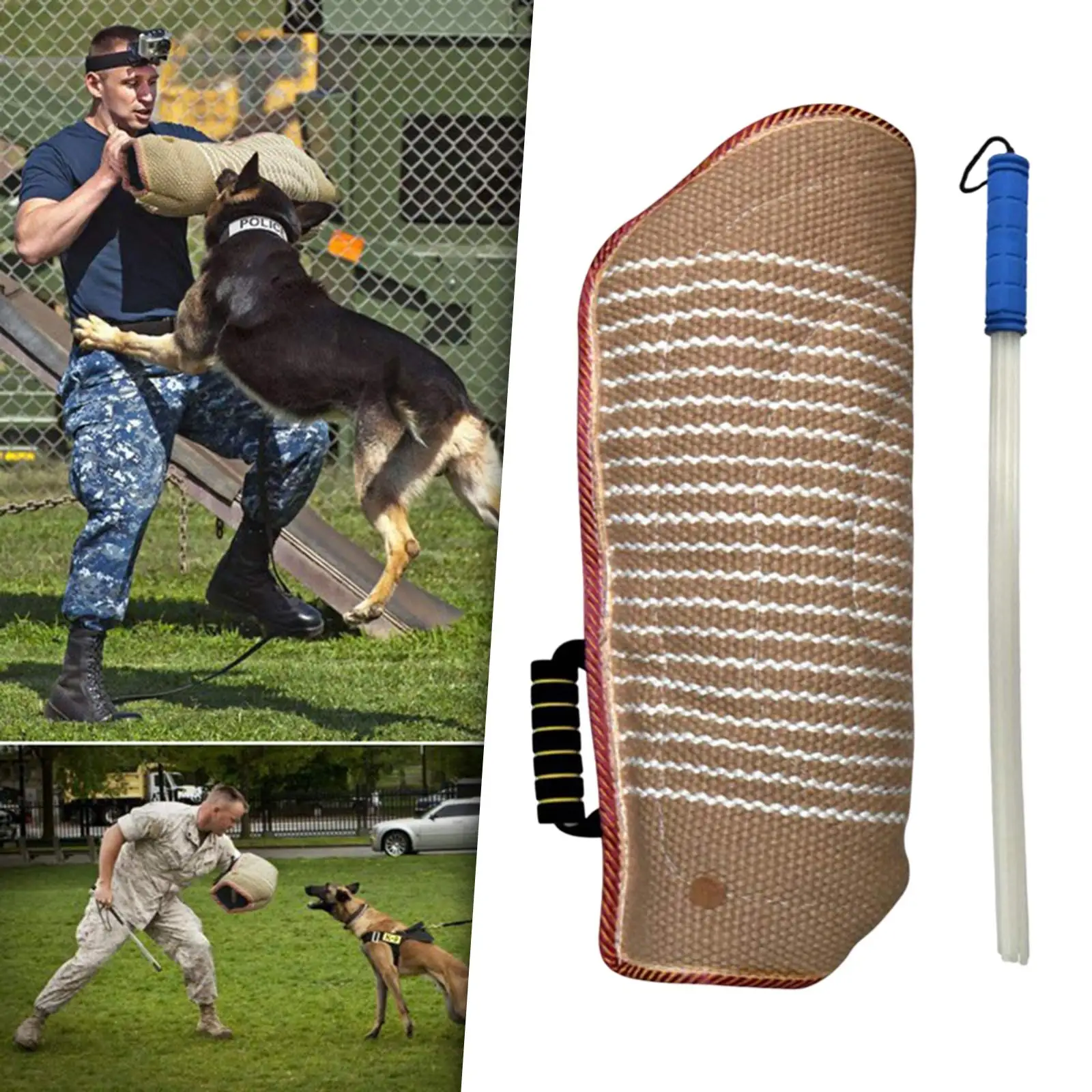 Dog Bite Sleeve Training Tug Toy with Whip Agitation Stick for German  Playing