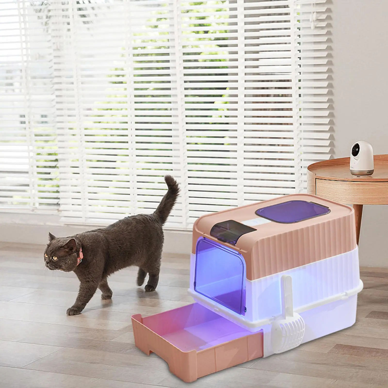 Fully Enclosed Cat Litter Box Removable Pet Litter Box for Rabbit Small Pets