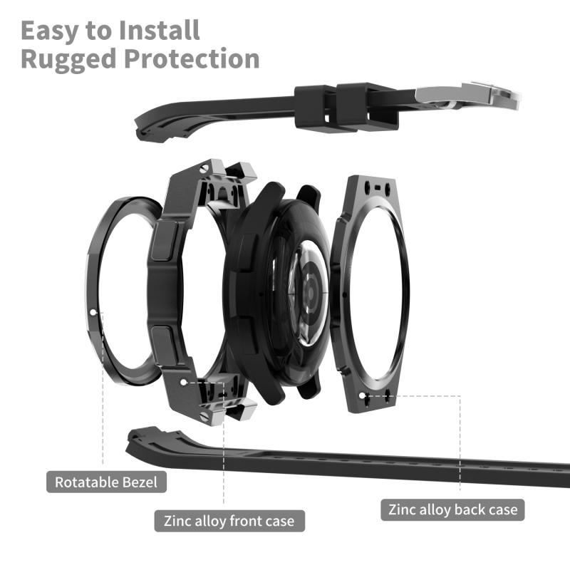 Modification Kit Case For Samsung Galaxy Watch6 Classic 47mm 43mm Stainles Steel Metal Strap Bracelet Galaxy6Classic Rubber Band