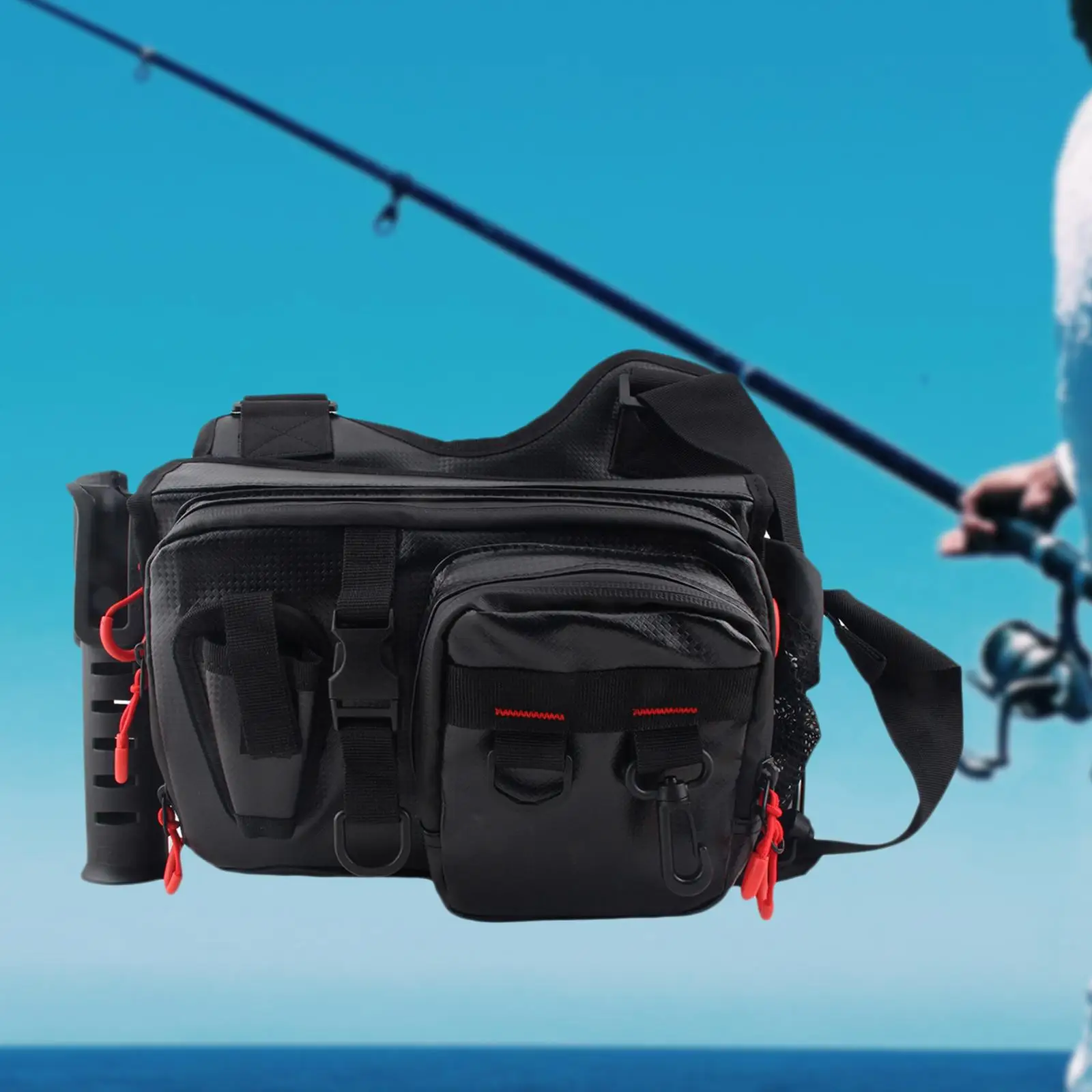 Lure Bag Storage Bag Equipment Organizer Waterproof Fishing Tackle Bag Running Waist Pack for Outdoor Hiking Fishing Camping Men