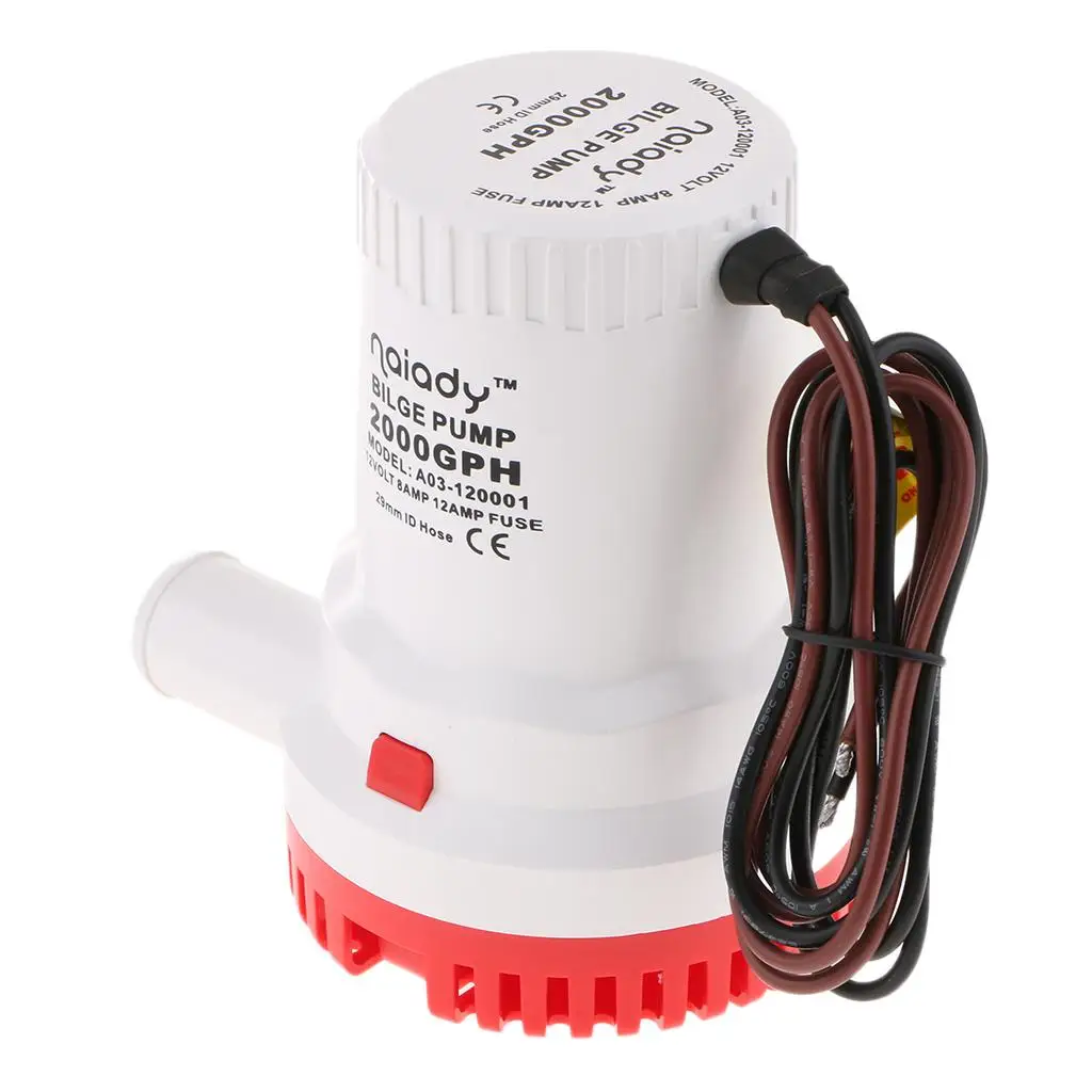 12V Automatic Bilge Water Pump For Submersible Boats 2000GPH With